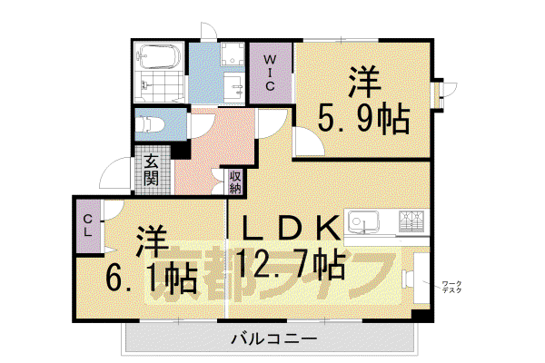 ハイツツインズ(2LDK/1階)の間取り写真