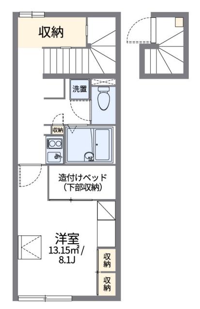 KAZU(1K/2階)の間取り写真