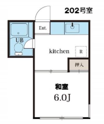 日光ビル(1K/2階)の間取り写真