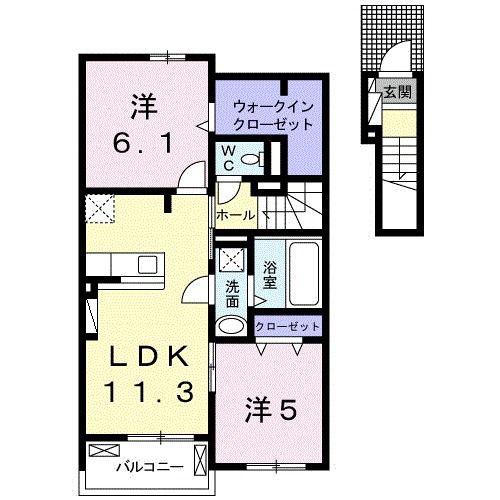 京阪本線 光善寺駅 徒歩13分 2階建 築6年(2LDK/2階)の間取り写真