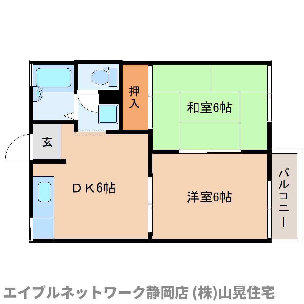 コーポエム(2DK/2階)の間取り写真