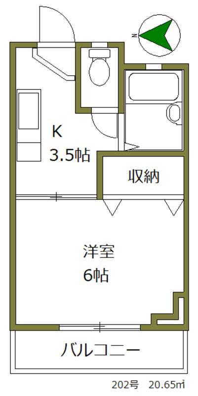 コーポすみた(1K/2階)の間取り写真