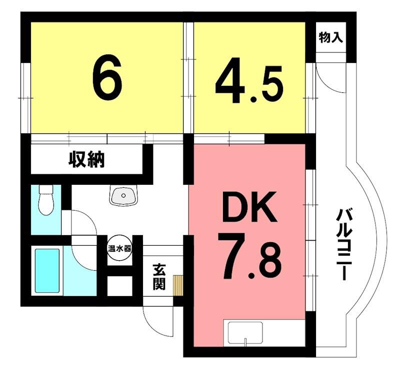 BETTER R 柏崎(2DK/2階)の間取り写真