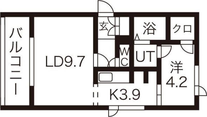 ウエストウインド(1LDK/2階)の間取り写真