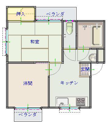メゾン八重(2K/2階)の間取り写真