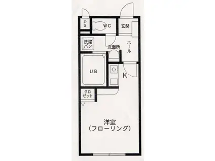 クレール西高師(1K/2階)の間取り写真