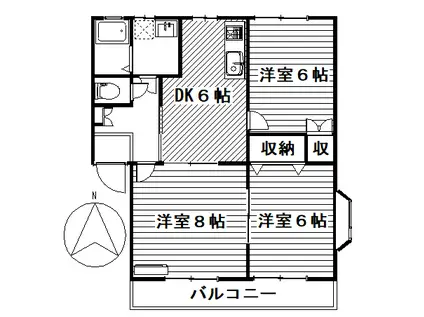 スワンC(3DK/2階)の間取り写真