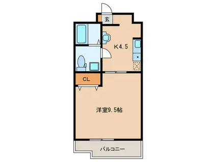 スリーアイランド今宿(1K/6階)の間取り写真