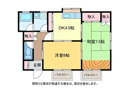 レジデンス・ナカジマ(2DK/1階)の間取り写真