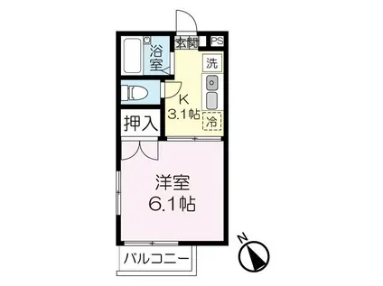 ブランシェ(1K/2階)の間取り写真