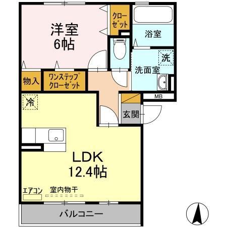 プロスパー M棟(1LDK/3階)の間取り写真