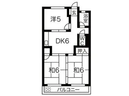 マンション高見(3DK/3階)の間取り写真