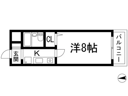 メイプルハイムPART1(1K/3階)の間取り写真