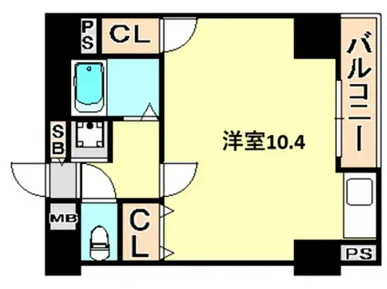 ハーバーウエスト神戸(ワンルーム/3階)の間取り写真