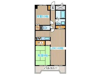 レックス本郷通(2LDK/7階)の間取り写真