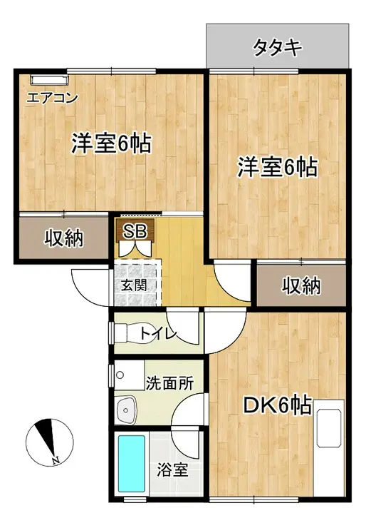 笹山ハイツ 1階階 間取り