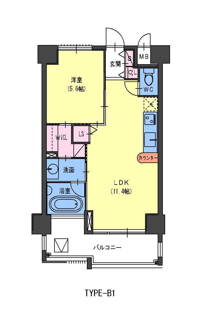 IZ RESIDENCE(1LDK/4階)の間取り写真