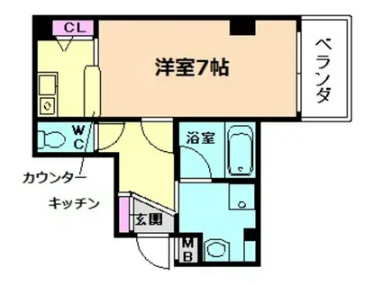 メゾン三和ドライ(1K/6階)の間取り写真