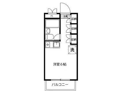KAWABE361(ワンルーム/2階)の間取り写真
