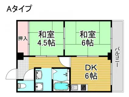 グランドメゾン富士(2DK/2階)の間取り写真
