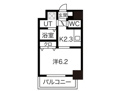 セゾン ラトゥール新今里(1K/4階)の間取り写真