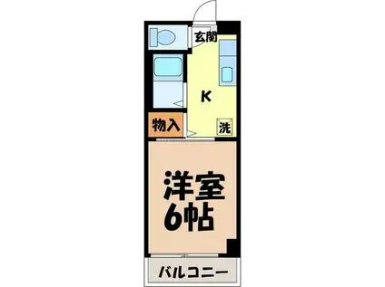 小松ビル(1K/4階)の間取り写真
