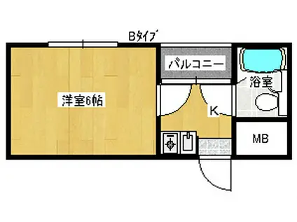 MKマンション(1K/1階)の間取り写真