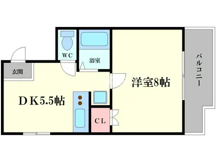 坂下ハイツIII(1DK/3階)の間取り写真
