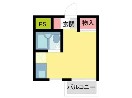ルベラージュ甲子園(ワンルーム/1階)の間取り写真