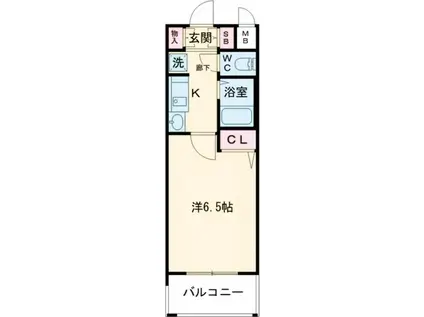 エステムコート神戸西IIIフロンタージュ(1K/2階)の間取り写真