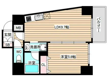 D-REST NAKANOSHIMA(1LDK/2階)の間取り写真
