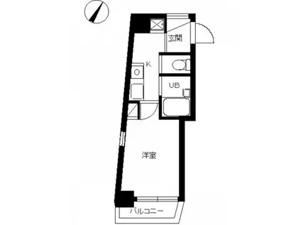 スカイコート目黒壱番館(1K/2階)の間取り写真