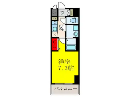 ファーストフィオーレ江坂グレイス(1K/6階)の間取り写真