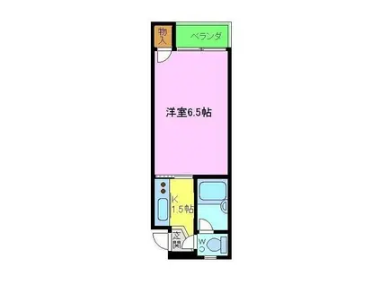 ラ・コート喜志 B棟(1K/2階)の間取り写真