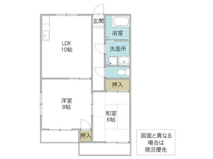 みずほコーポ(2LDK/2階)の間取り写真