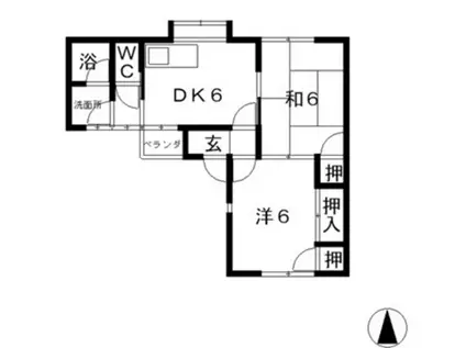コンフォートエフ(2DK/2階)の間取り写真