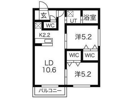 アステローペ24(2LDK/4階)の間取り写真