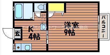 コーポステップII(1K/1階)の間取り写真