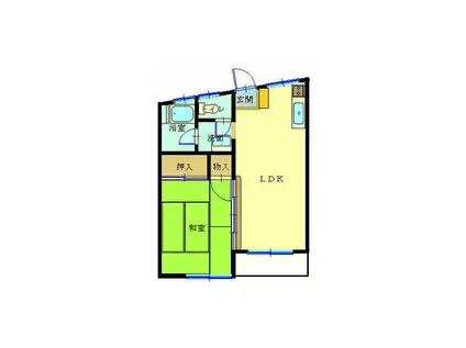 菊池荘(1LDK/2階)の間取り写真
