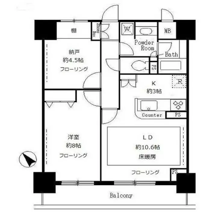 サンクレール荒川ブランガーデン 5階階 間取り