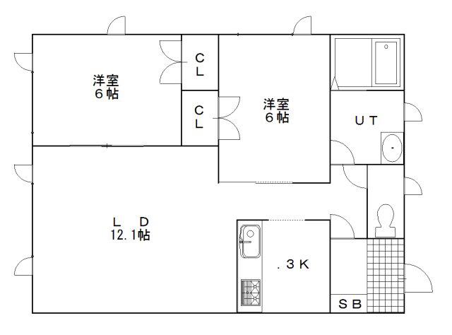 エコーハイツ(2LDK/2階)の間取り写真