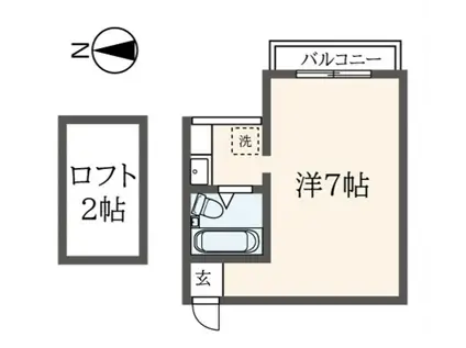 ポートヒル上中里(ワンルーム/2階)の間取り写真
