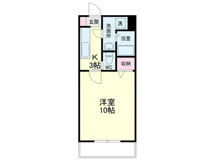 グロワール椿森(1K/2階)の間取り写真