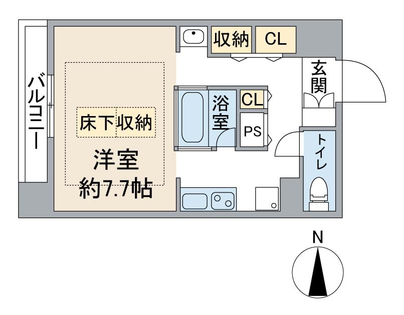 ラクロア(ワンルーム/4階)の間取り写真