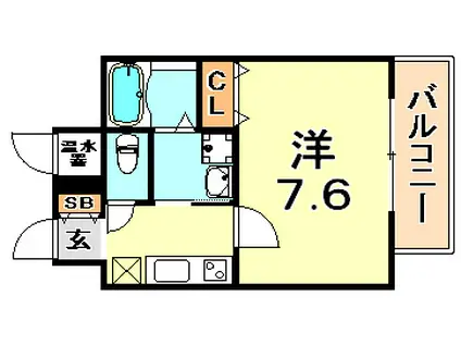 アドバンス神戸アルティス(1K/12階)の間取り写真