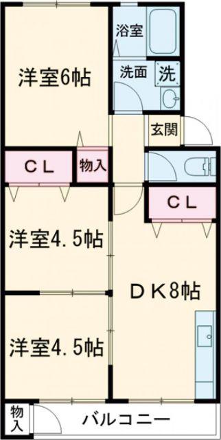 高木マンション(3DK/2階)の間取り写真