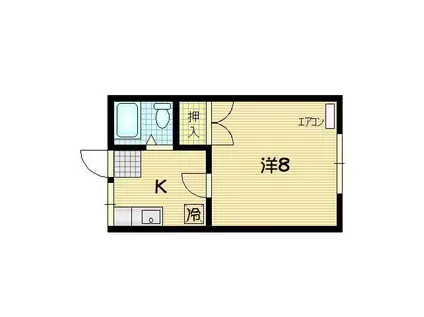 コーポ津志田(1K/1階)の間取り写真