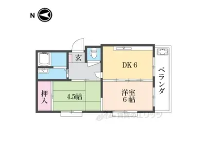 ラークサツキ(2DK/2階)の間取り写真