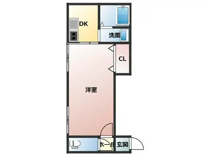 コーポ今善(1K/3階)の間取り写真