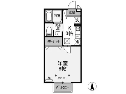 アーバンフラッツ(1K/1階)の間取り写真